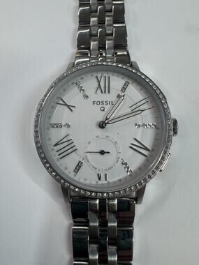 Fossil Q Gazer FTW1105 hybrid smartwatch in silver stainless steel